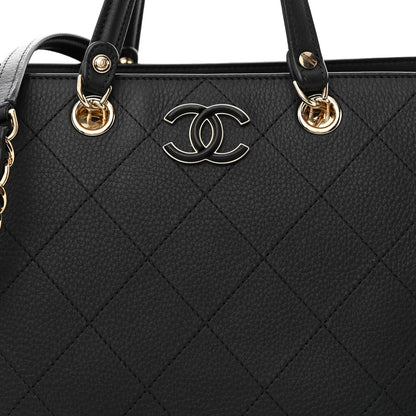 Chanel Bullskin Stitched Medium Shopping Bag Black 8 of 11
