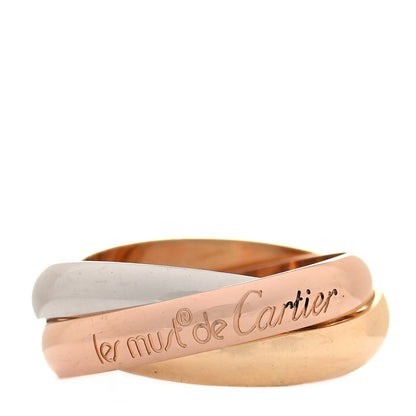 Cartier 18K Pink Yellow White Gold Classic Les Must De Cartier Trinity Ring 53 6.25 1 of 4