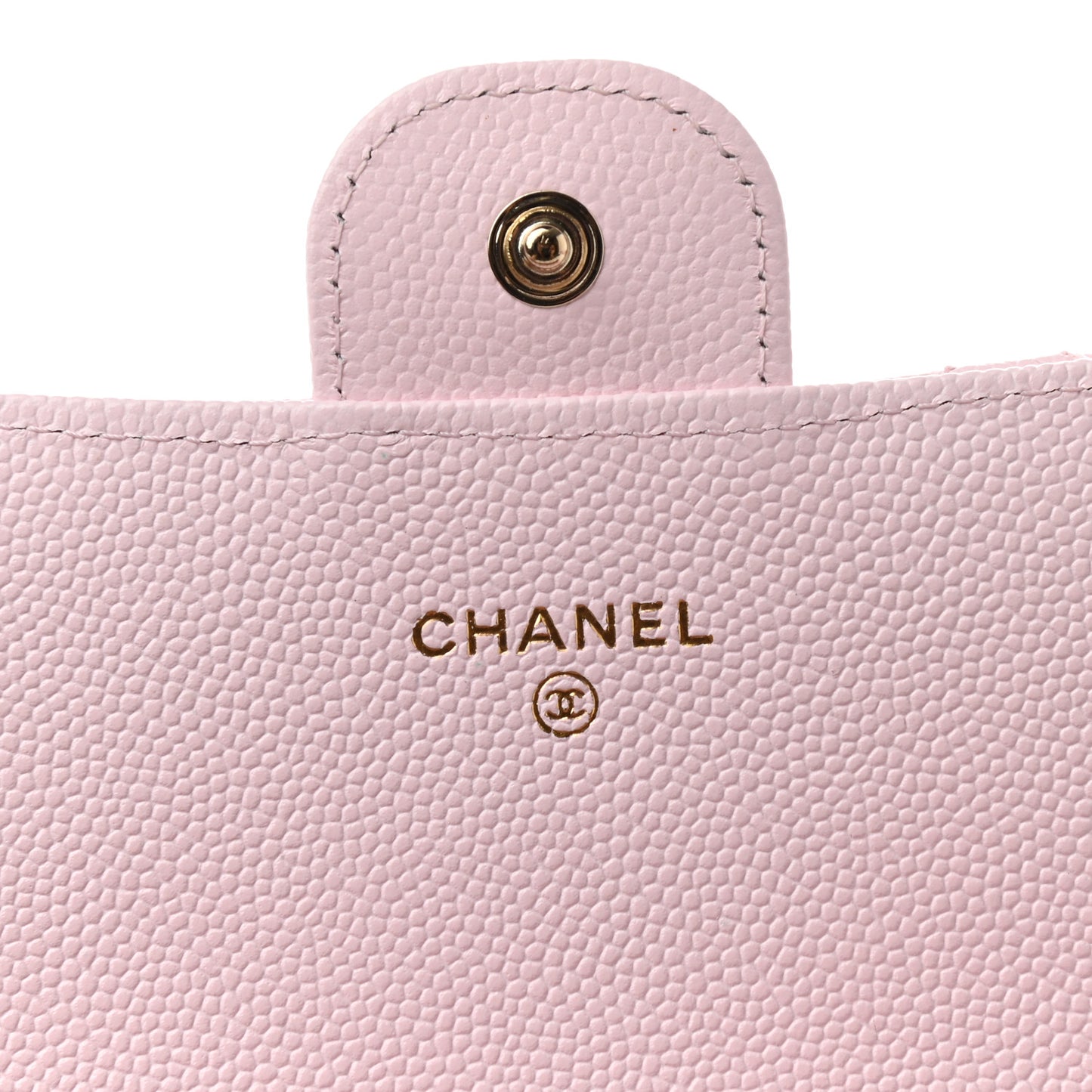 Caviar Quilted Large Gusset Flap Wallet Light Pink