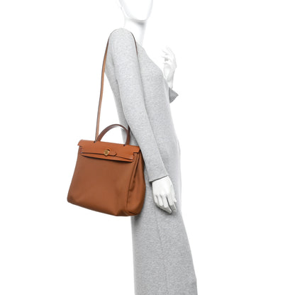 Hermes Military Toile Vache Hunter Herbag Zip Retourne 31 PM Fauve 2 of 12