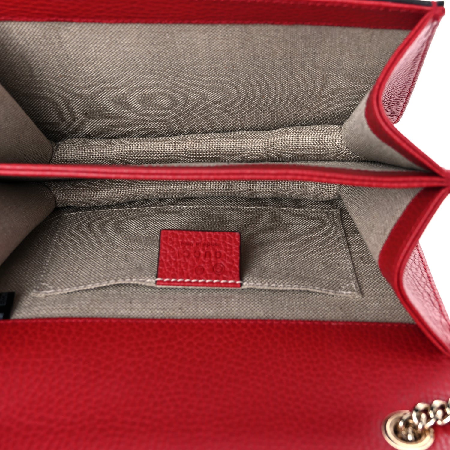 Gucci Dollar Calfskin Small Interlocking G Shoulder Bag Red 5 of 12
