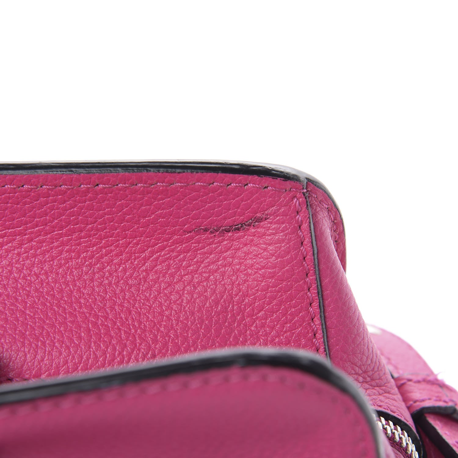 Alexander McQueen Pebbled Calfskin Small Skull Padlock Zip Around Tote Bouganville 21 of 21