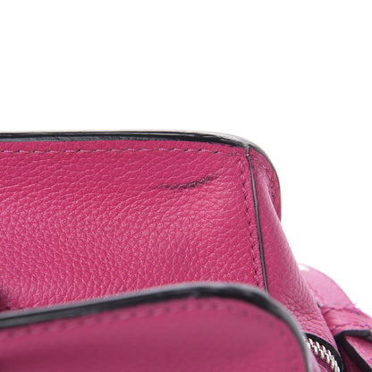Alexander McQueen Pebbled Calfskin Small Skull Padlock Zip Around Tote Bouganville 21 of 21