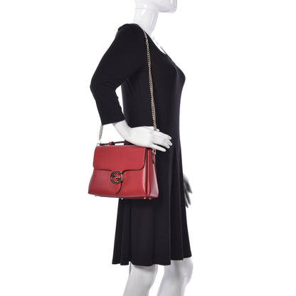 Gucci Dollar Calfskin Interlocking G Top Handle Shoulder Bag Red 2 of 9