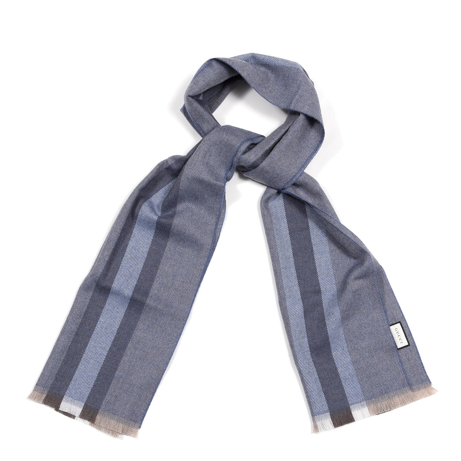 Gucci Wool Web Navas Scarf Blue Grey 1 of 4