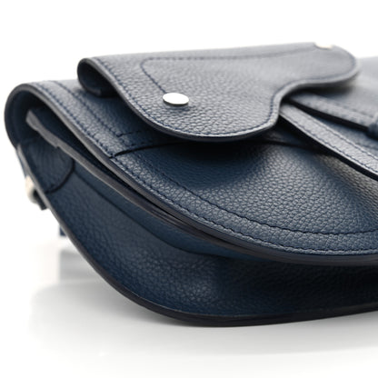 Christian Dior Grained Calfskin Saddle Pouch Blue 9 of 12