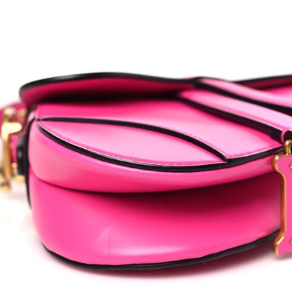 Christian Dior Supple Calfskin Mini Saddle Bag With Strap Passion Pink 9 of 10