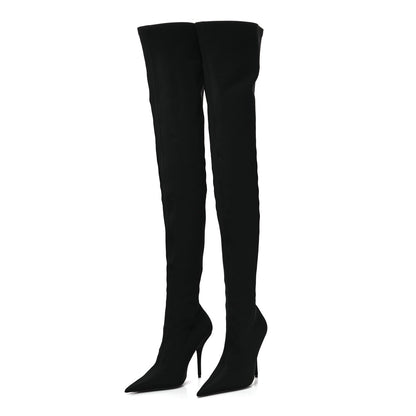 Balenciaga Spandex Pointed Toe Knife 110MM Thigh High Boots 39 Black 3 of 8