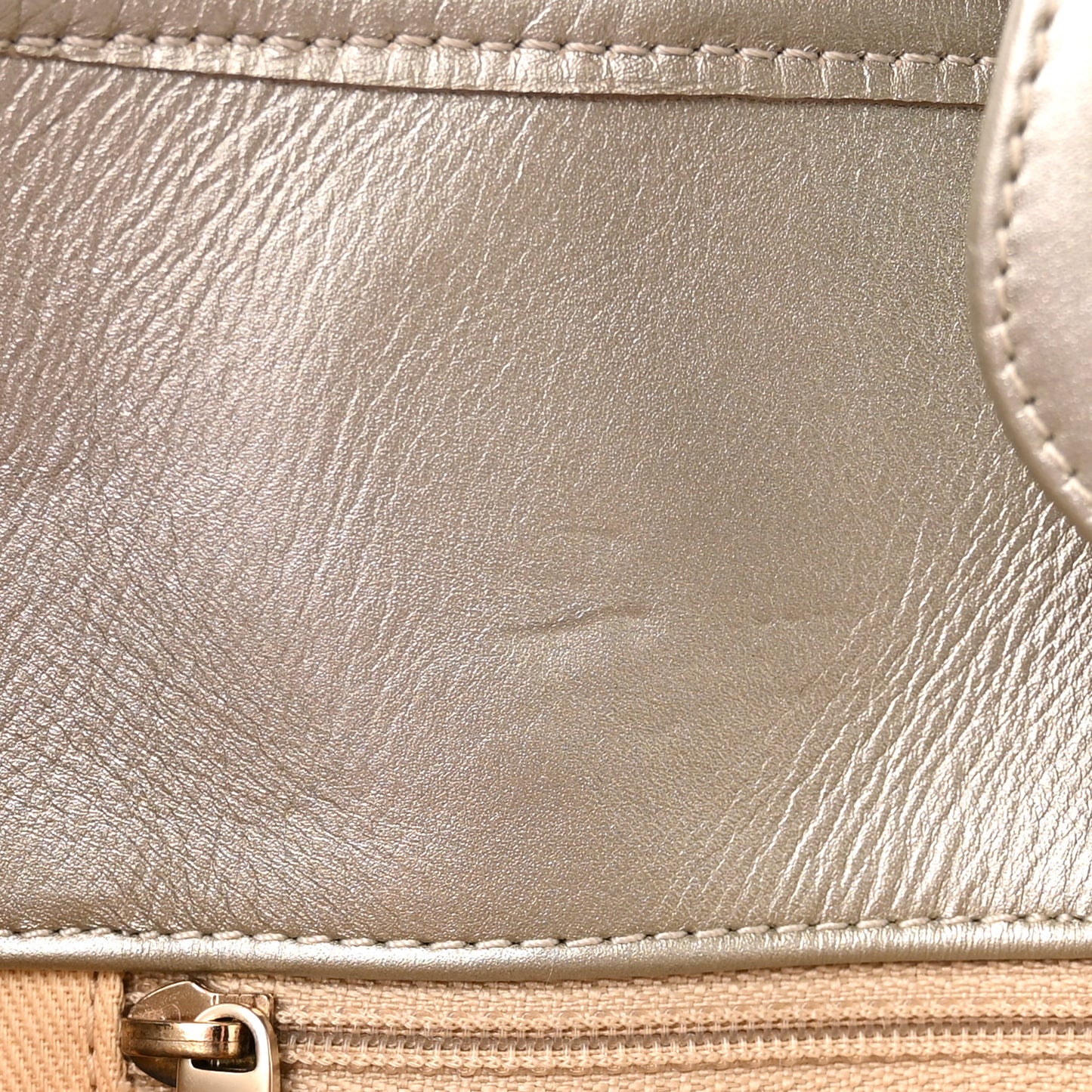 Metallic Calfskin Perforated Up In The Air Tote Light Gold