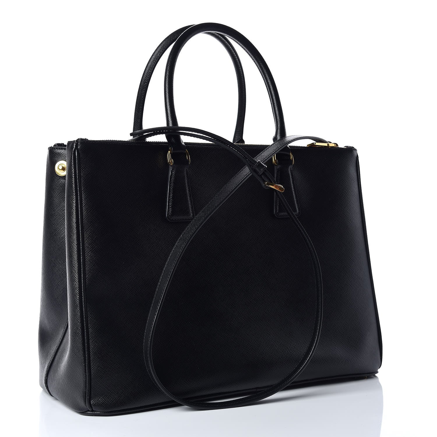 Prada Saffiano Large Galleria Double Zip Tote Black 4 of 10
