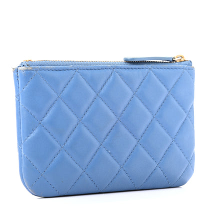 Chanel Lambskin Quilted Small Cosmetic Case Light Blue 3 of 13