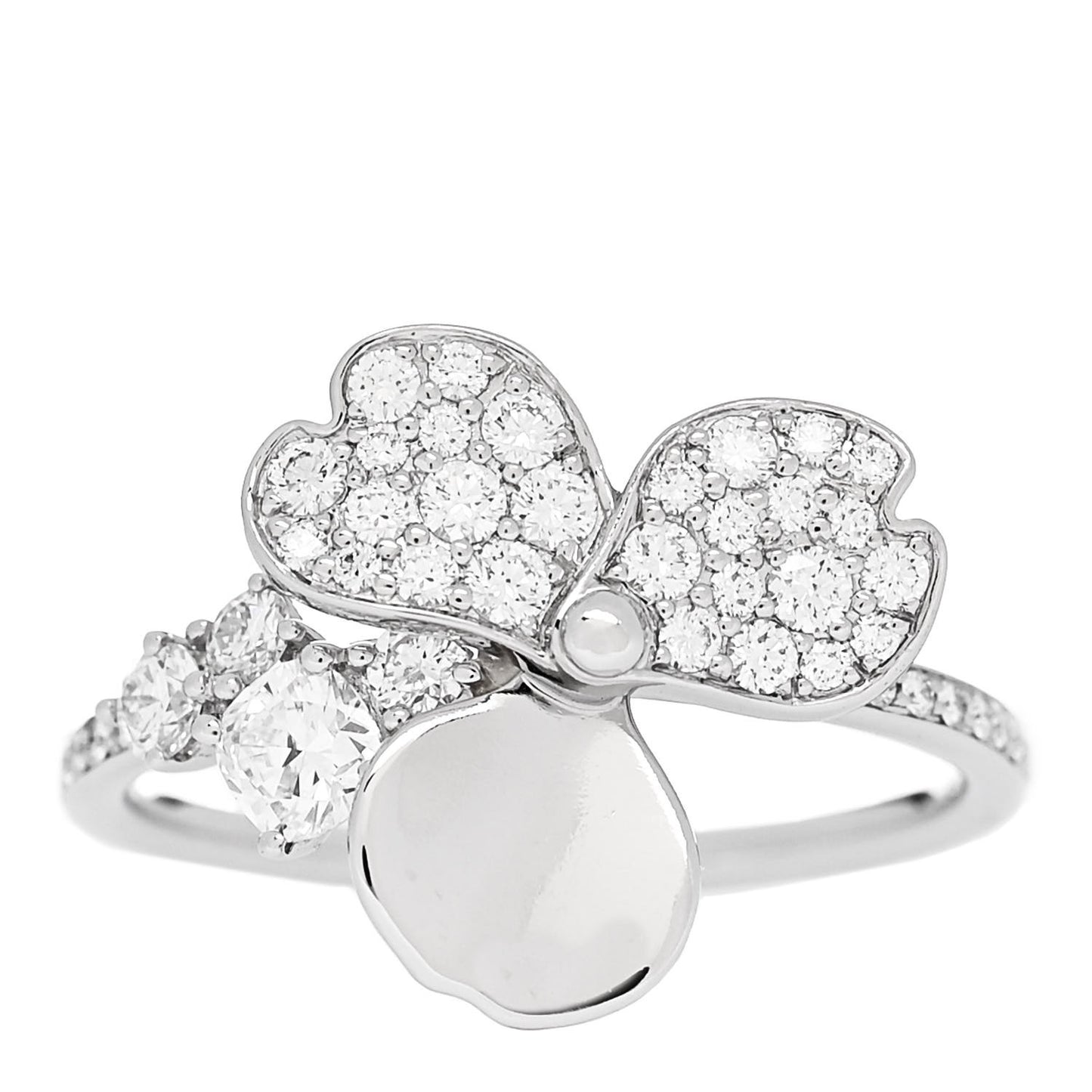 Platinum Diamond Paper Flowers Mixed Cluster Ring 53 6.5