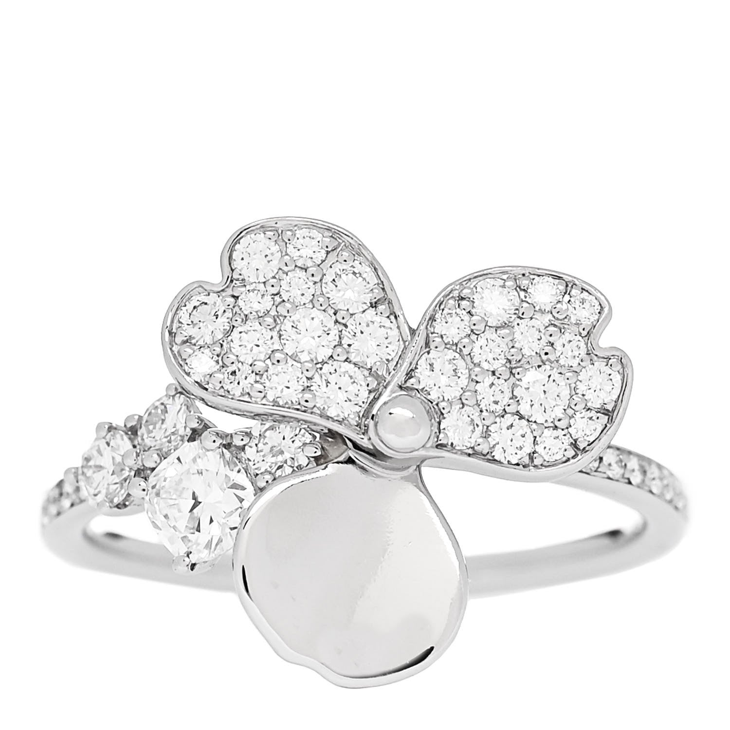 Tiffany Platinum Diamond Paper Flowers Mixed Cluster Ring 53 6.5 1 of 6