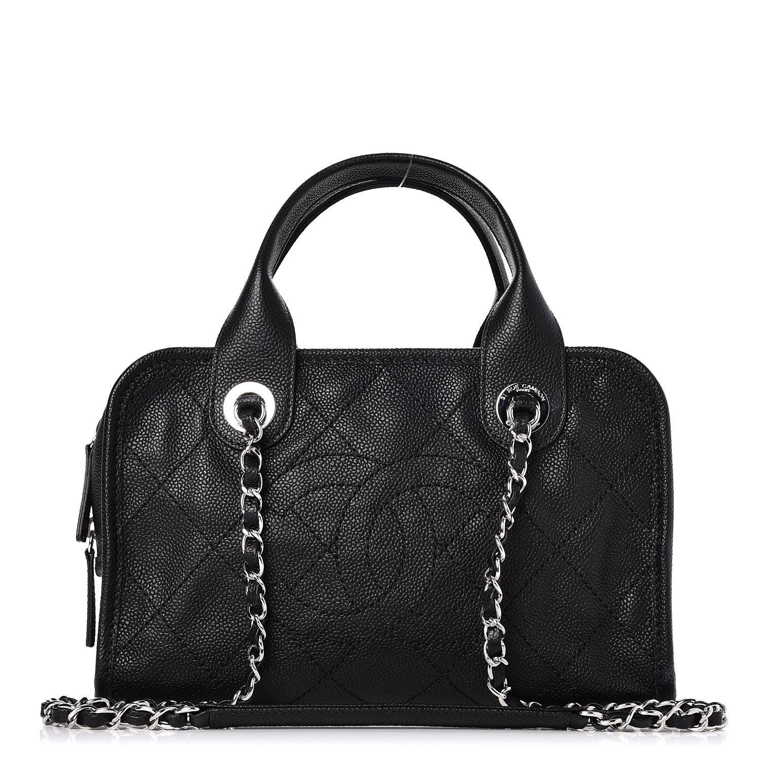 Chanel Caviar Quilted Small Deauville Bowling Bag Black 1 of 7
