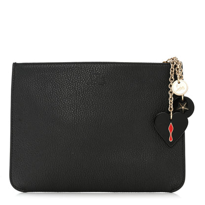 Christian Louboutin Calfskin Loubicute Charms Clutch Black 1 of 9