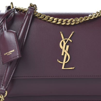 Saint Laurent Calfskin Medium Monogram Sunset Bordeaux 9 of 9
