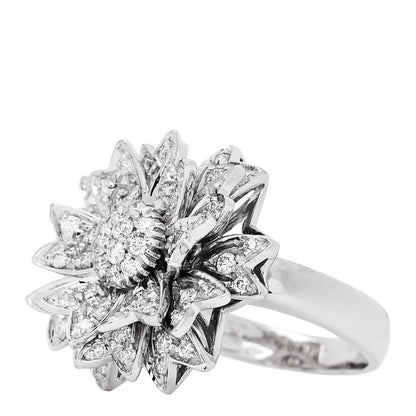 Parker & West by FASHIONPHILE 18K White Gold Diamond 1.10ctw Flower Ring 50 5.25 3 of 11