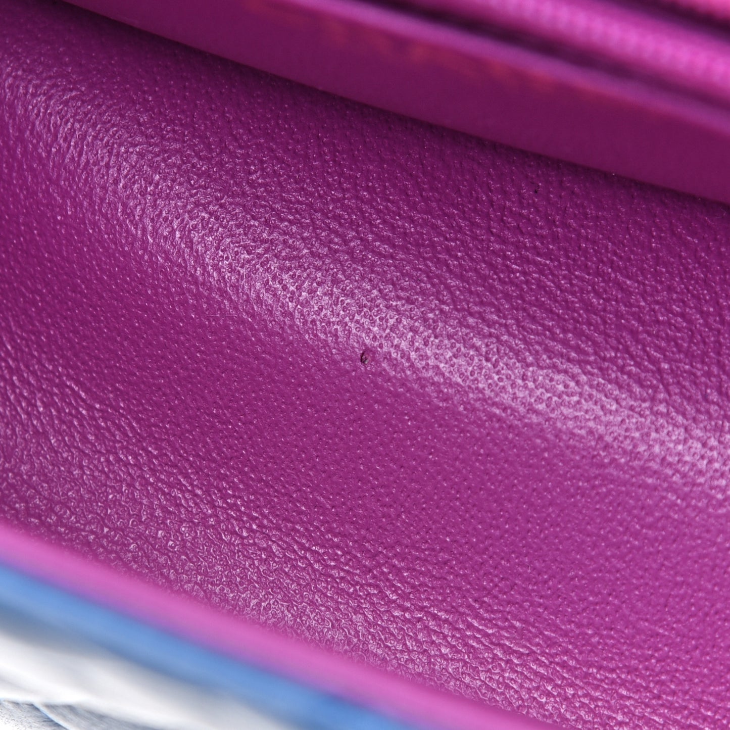 Lambskin Quilted Mini Rectangular Flap Blue Purple