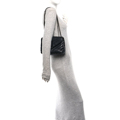 Saint Laurent Calfskin Y Quilted Monogram Monochrome Small Loulou Chain Satchel Black 2 of 14