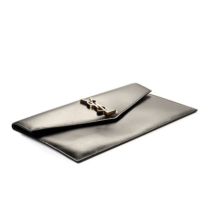 Saint Laurent Smooth Shiny Calfskin Monogram Uptown Pouch Black 3 of 5