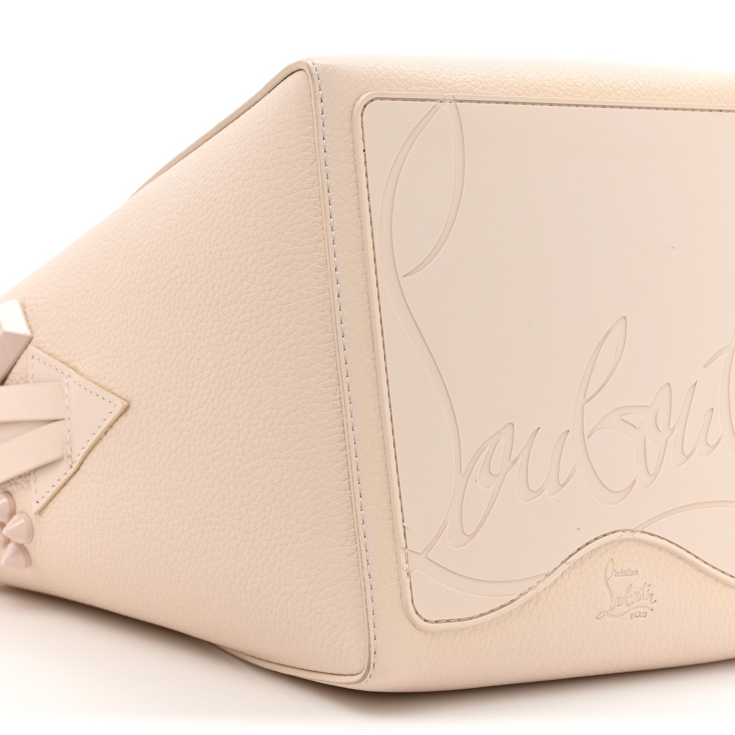 Christian Louboutin Calfskin Spiked Mini Cabachic Mini Bucket Bag Leche 10 of 16
