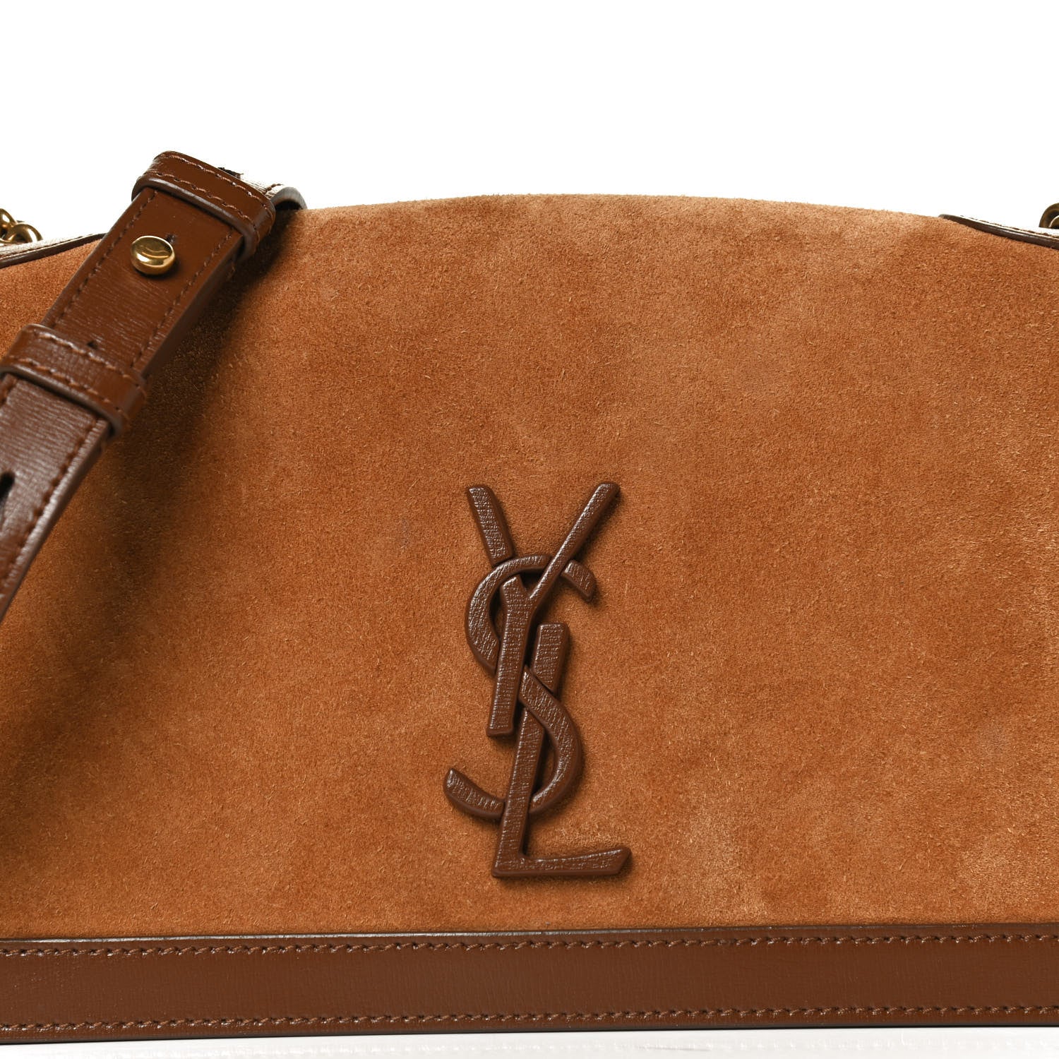 Saint Laurent Suede Monogram Book Bag Brown 7 of 13