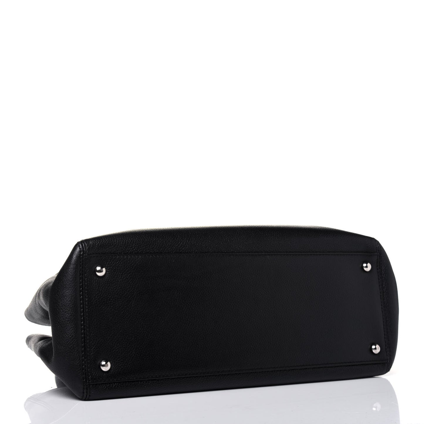 Calfskin Small Cerf Executive Shopper Tote Black