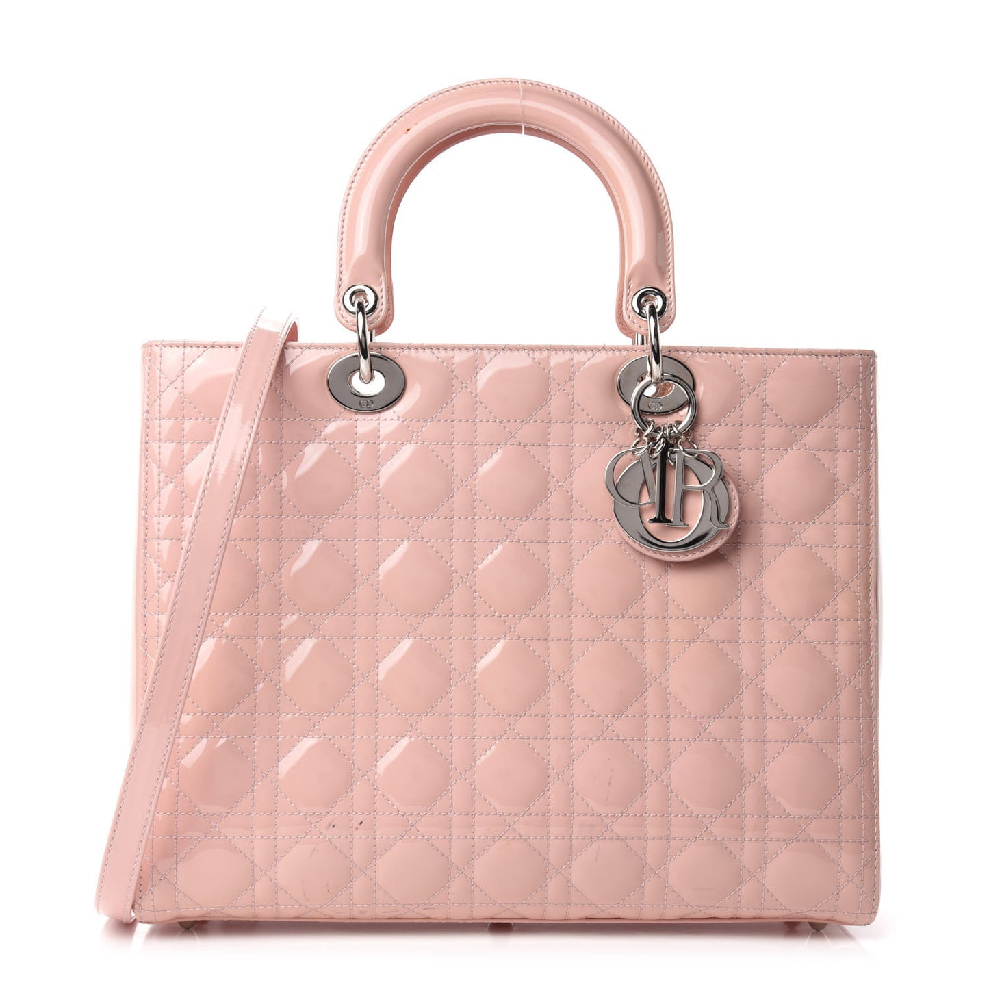 Patent Cannage Large Lady Dior Light Pink