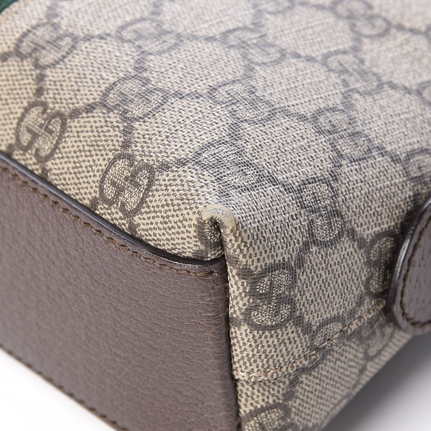 Gucci GG Supreme Monogram Textured Dollar Calfskin Web Small Ophidia Dome Shoulder Bag Beige Ebony New Acero 10 of 13