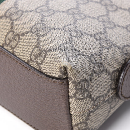 Gucci GG Supreme Monogram Textured Dollar Calfskin Web Small Ophidia Dome Shoulder Bag Beige Ebony New Acero 10 of 13