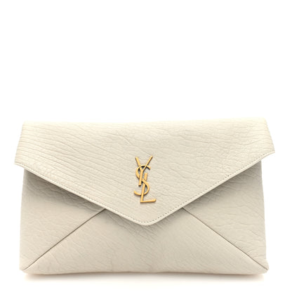 Saint Laurent Grained Lambskin Large Cassandre Envelope Pouch Blanc Vintage 1 of 9