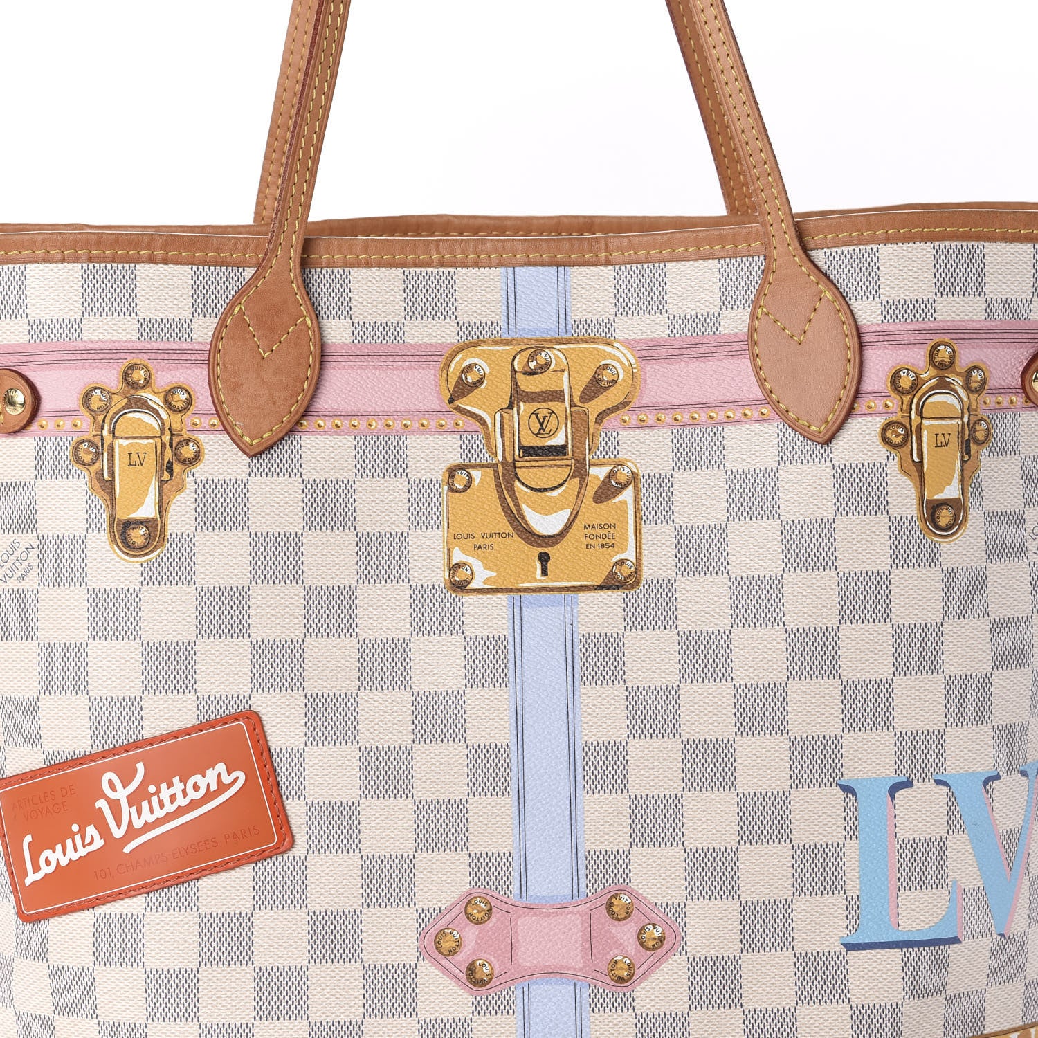 Louis Vuitton Damier Azur Summer Trunks Neo Neverfull MM 11 of 11