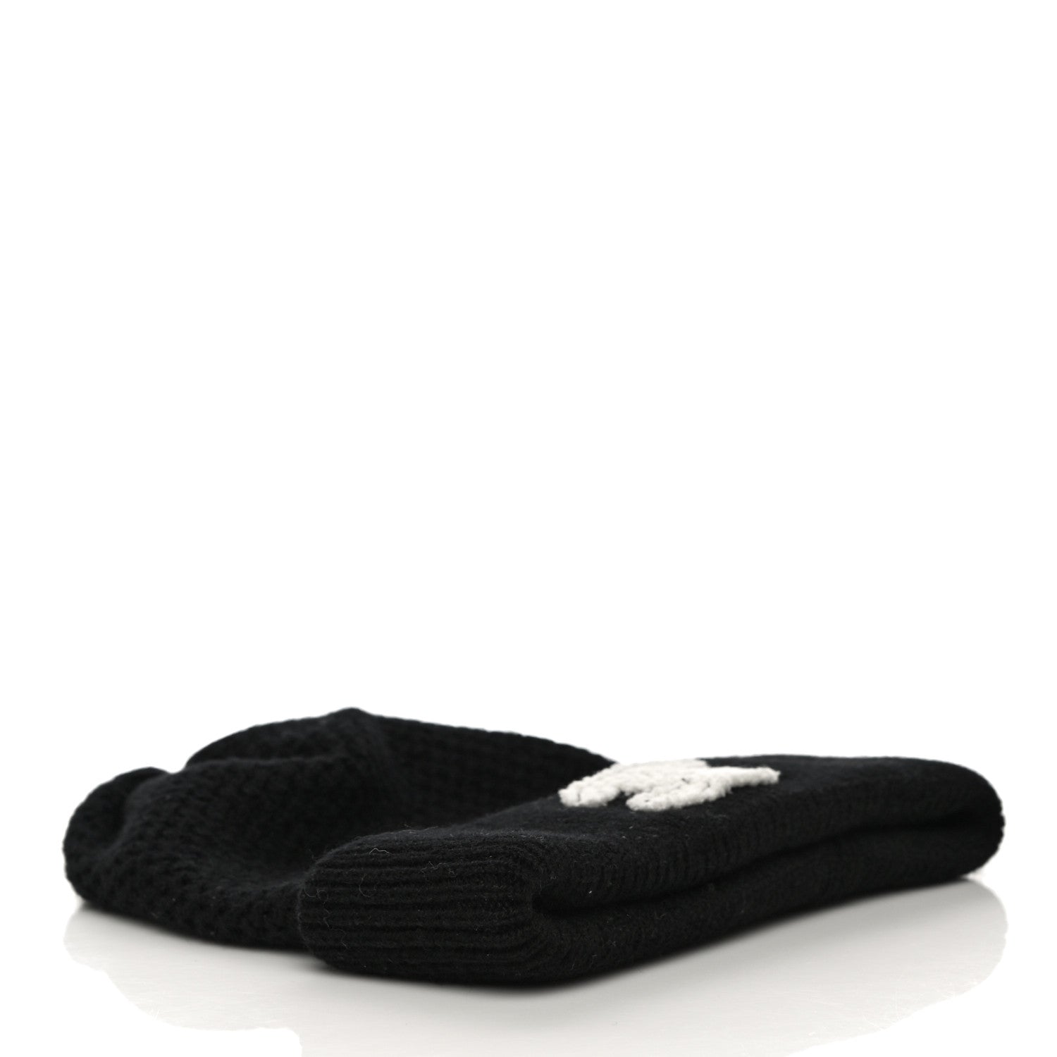 Chanel Cashmere CC Logo Beanie Hat Black 3 of 7