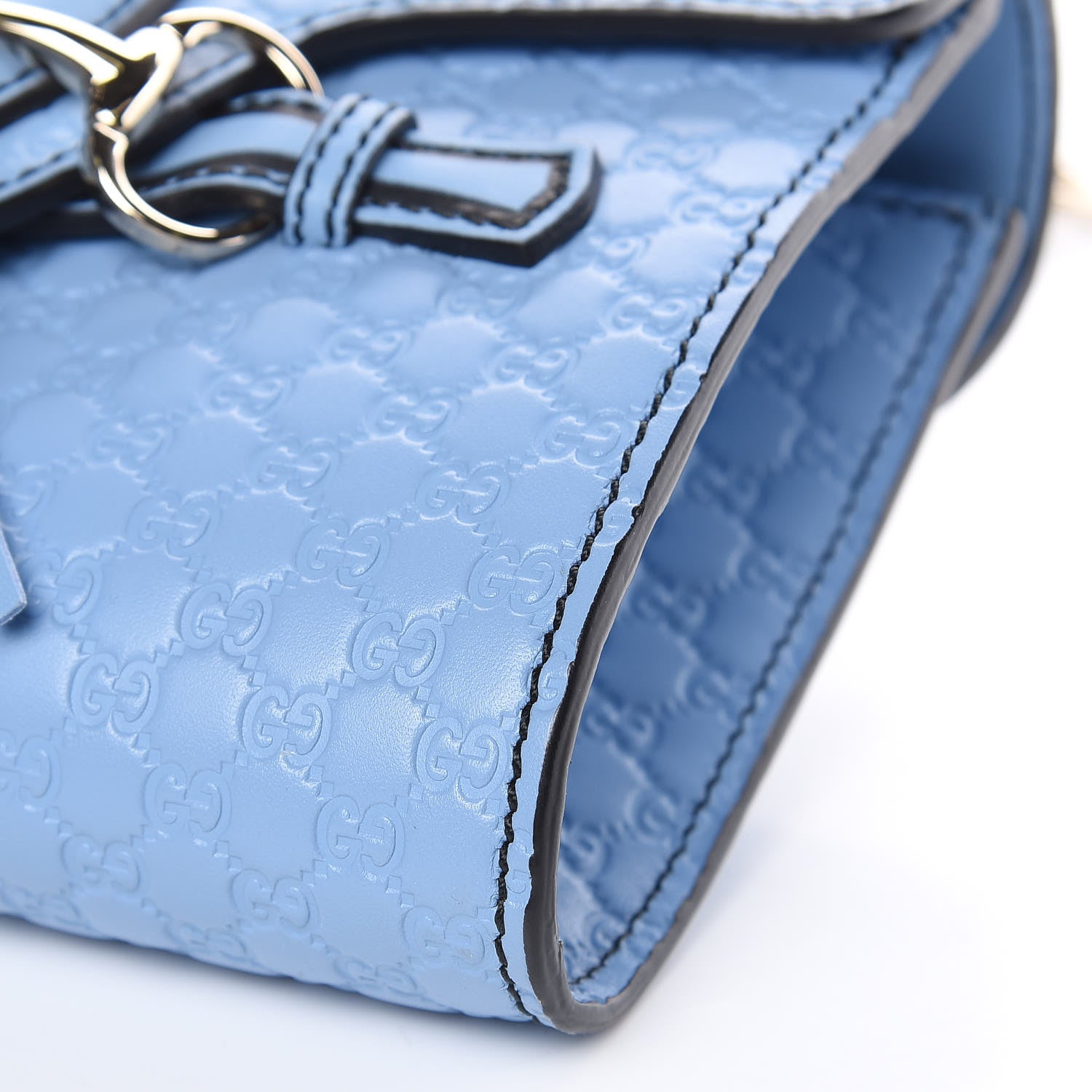 Gucci Soft Microguccissima Mini Emily Chain Shoulder Bag Mineral Blue 9 of 13