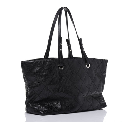 Chanel Glazed Calfskin Large On The Road Tote Black 3 of 22