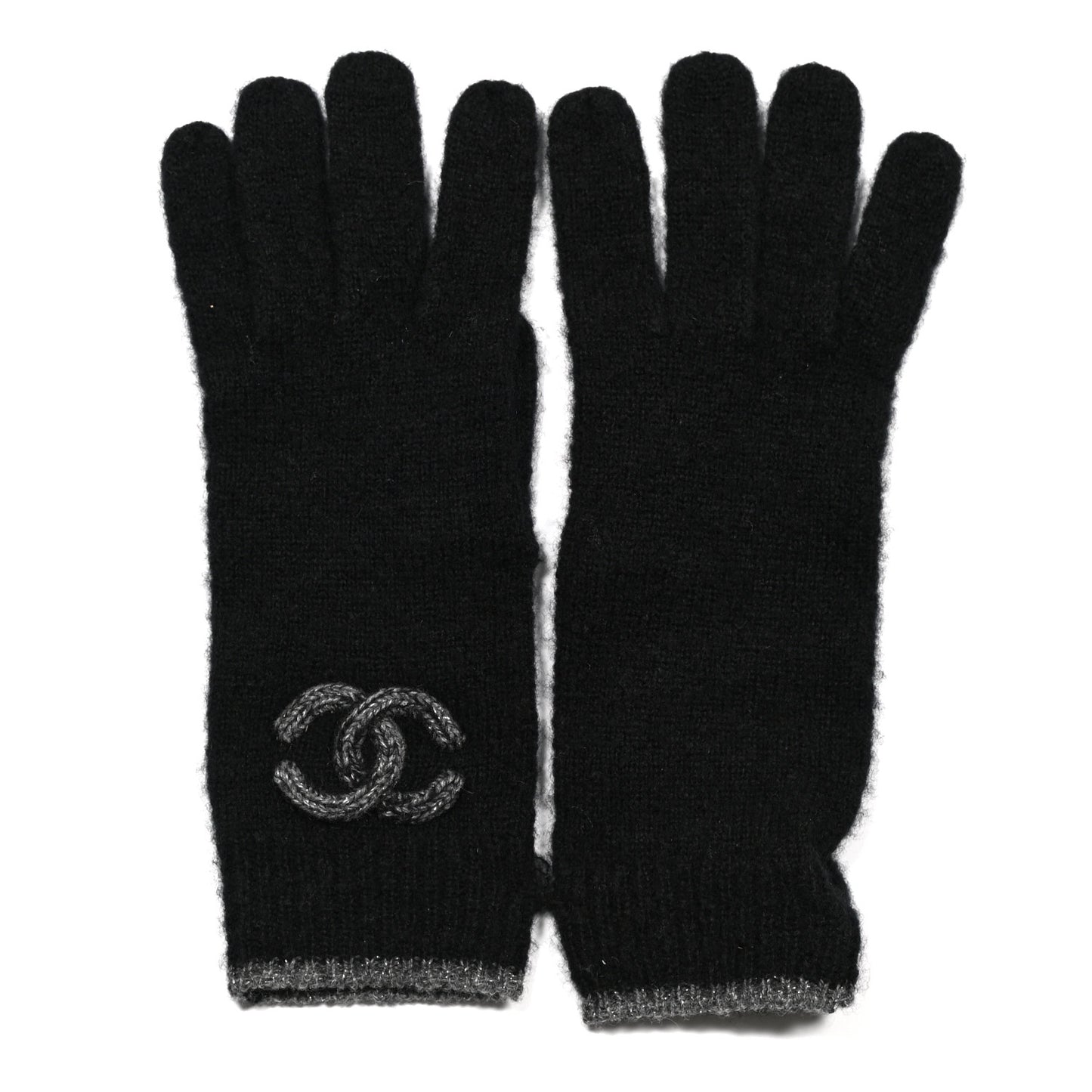 Cashmere Silk CC Gloves Black Grey