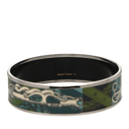 Hermes Enamel Printed Della Cavalleria Wide Bracelet 65 Foret 5 of 7
