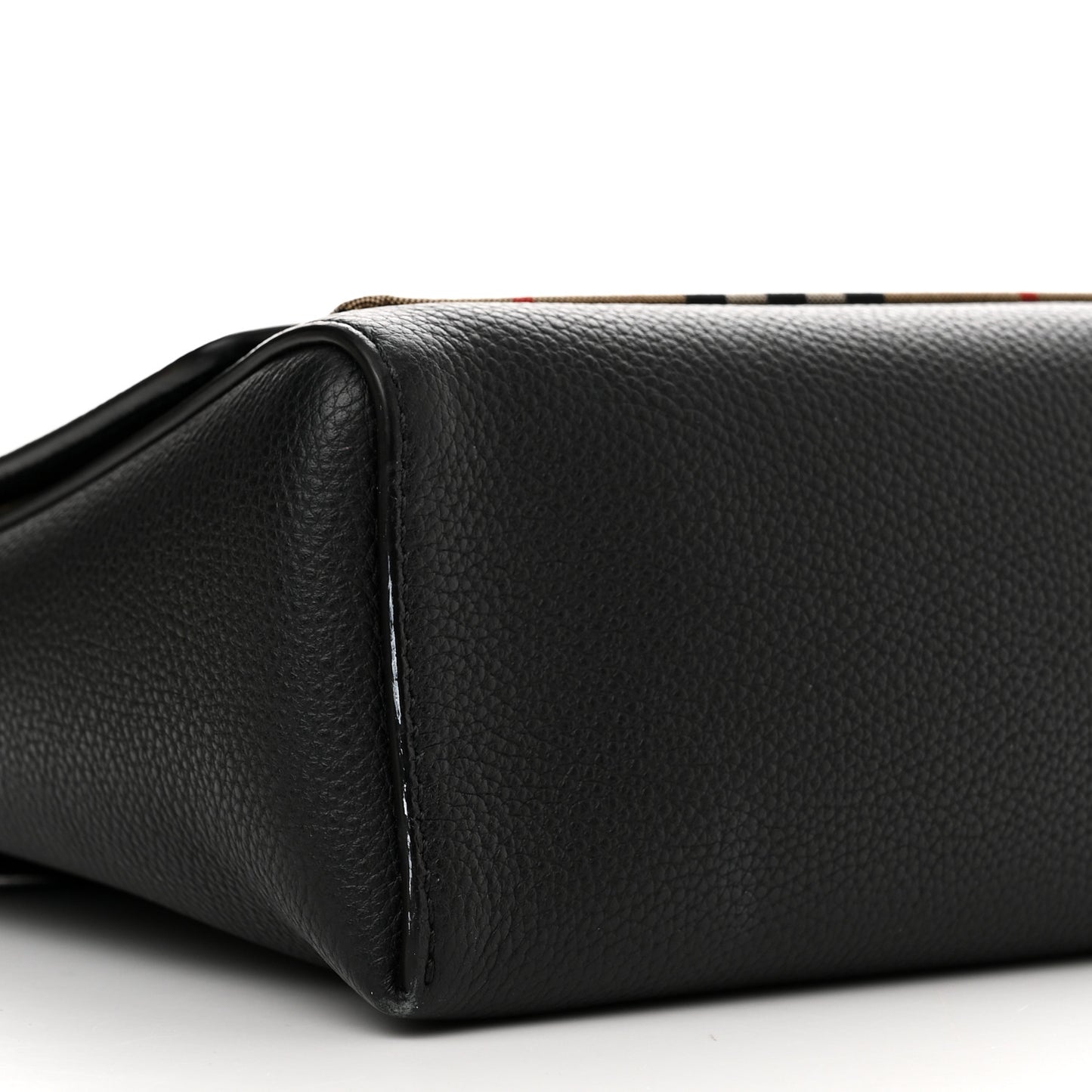 Grainy Calfskin Vintage Check Note Crossbody Bag Black