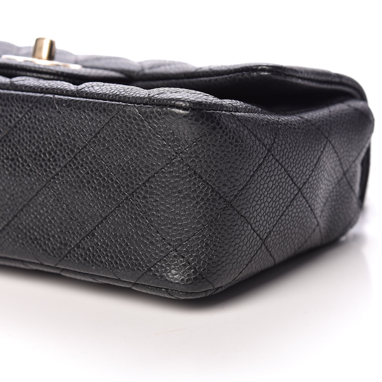 Chanel Metallic Caviar Quilted Mini Rectangular Flap Black 9 of 10
