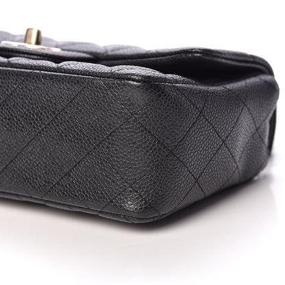 Chanel Metallic Caviar Quilted Mini Rectangular Flap Black 9 of 10