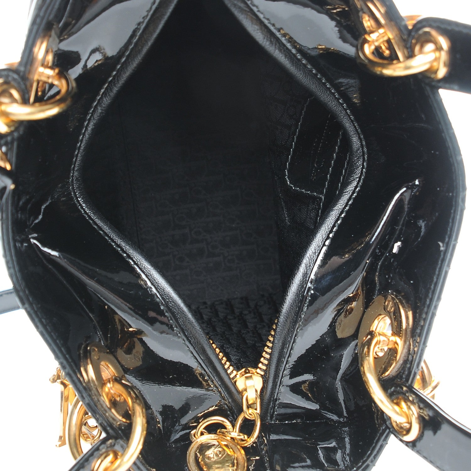 Christian Dior Patent Cannage Medium Lady Dior Black 5 of 12