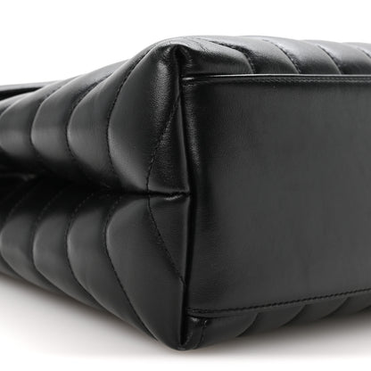 Saint Laurent Calfskin Y Quilted Monogram Medium Loulou Chain Satchel Black 9 of 12