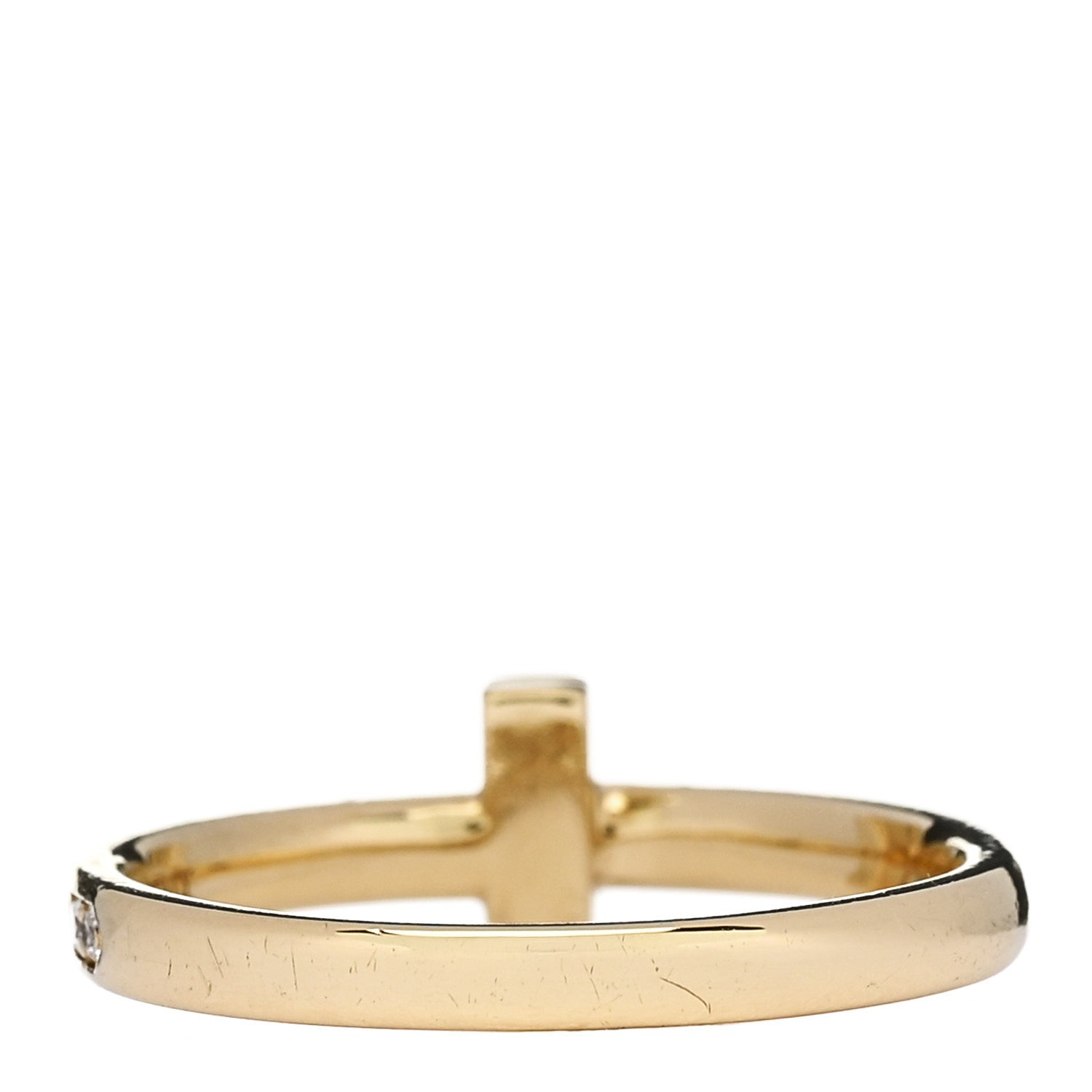 Tiffany 18K Yellow Gold Diamond 2.5mm T T1 Ring 58 8.25 3 of 5