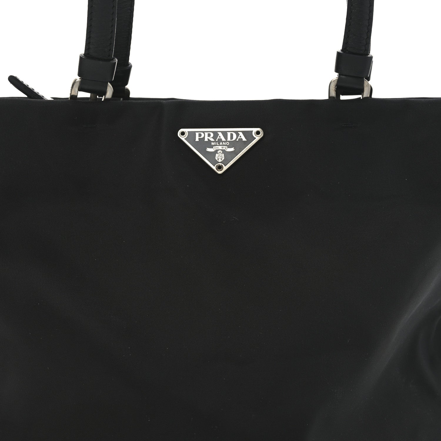 Prada Tessuto Nylon Calfskin Shopping Tote Black 7 of 9