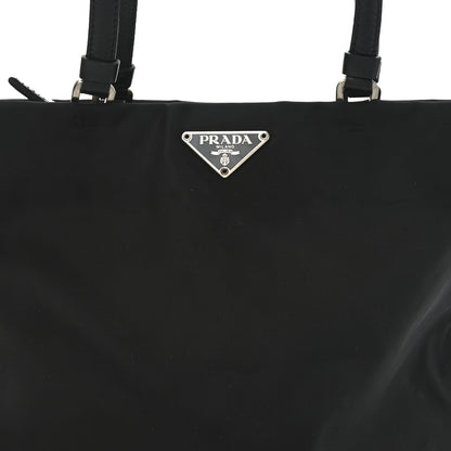 Prada Tessuto Nylon Calfskin Shopping Tote Black 7 of 9