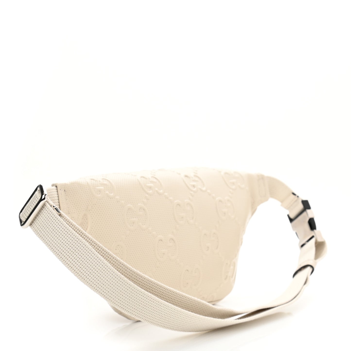 Calfskin GG Tennis Embossed Belt Bag Mystic White