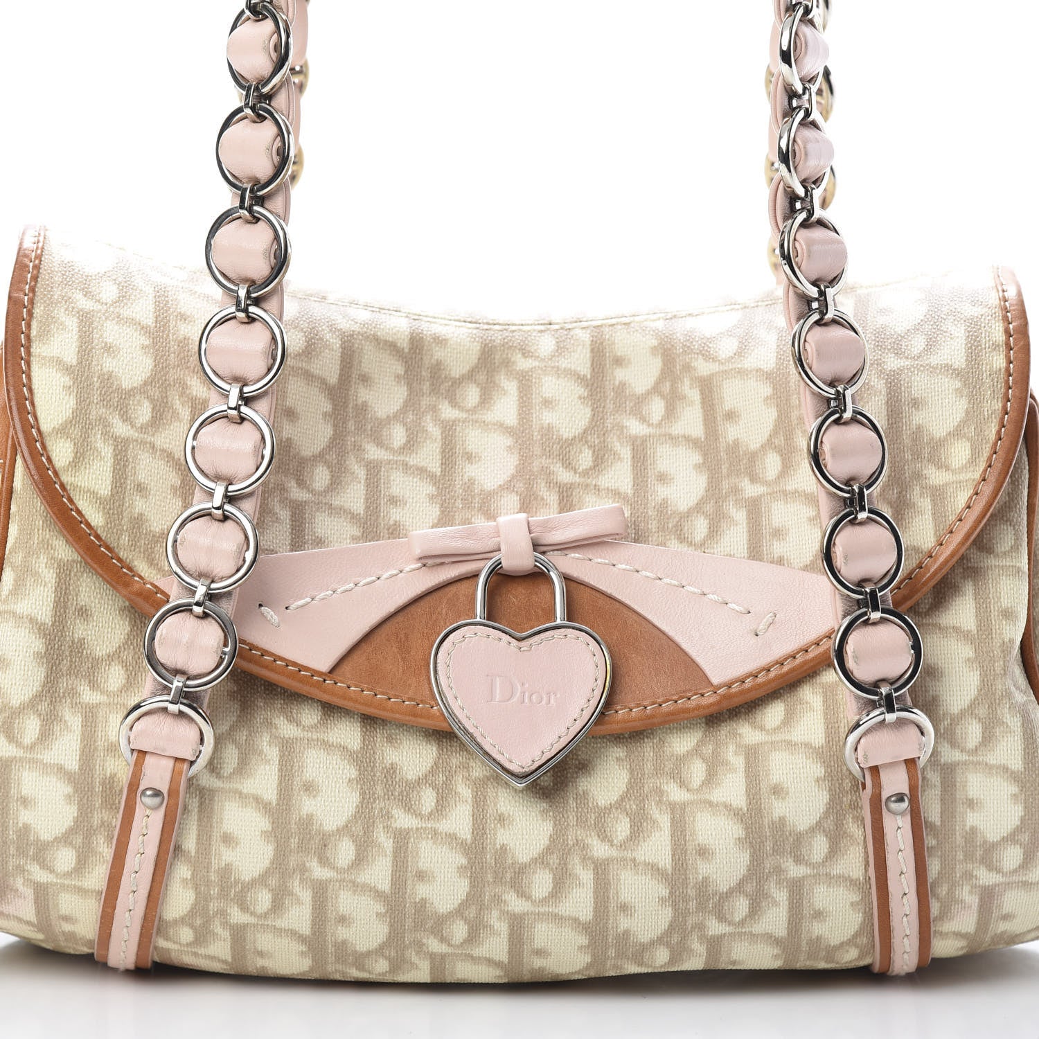 Christian Dior Monogram Romantique Trotter Bag Rose 663321