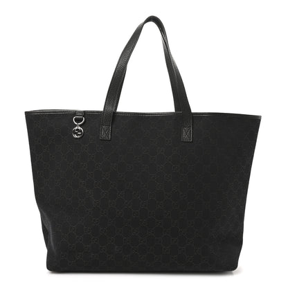 Gucci Monogram Denim Large Tote Dark Brown 1 of 10