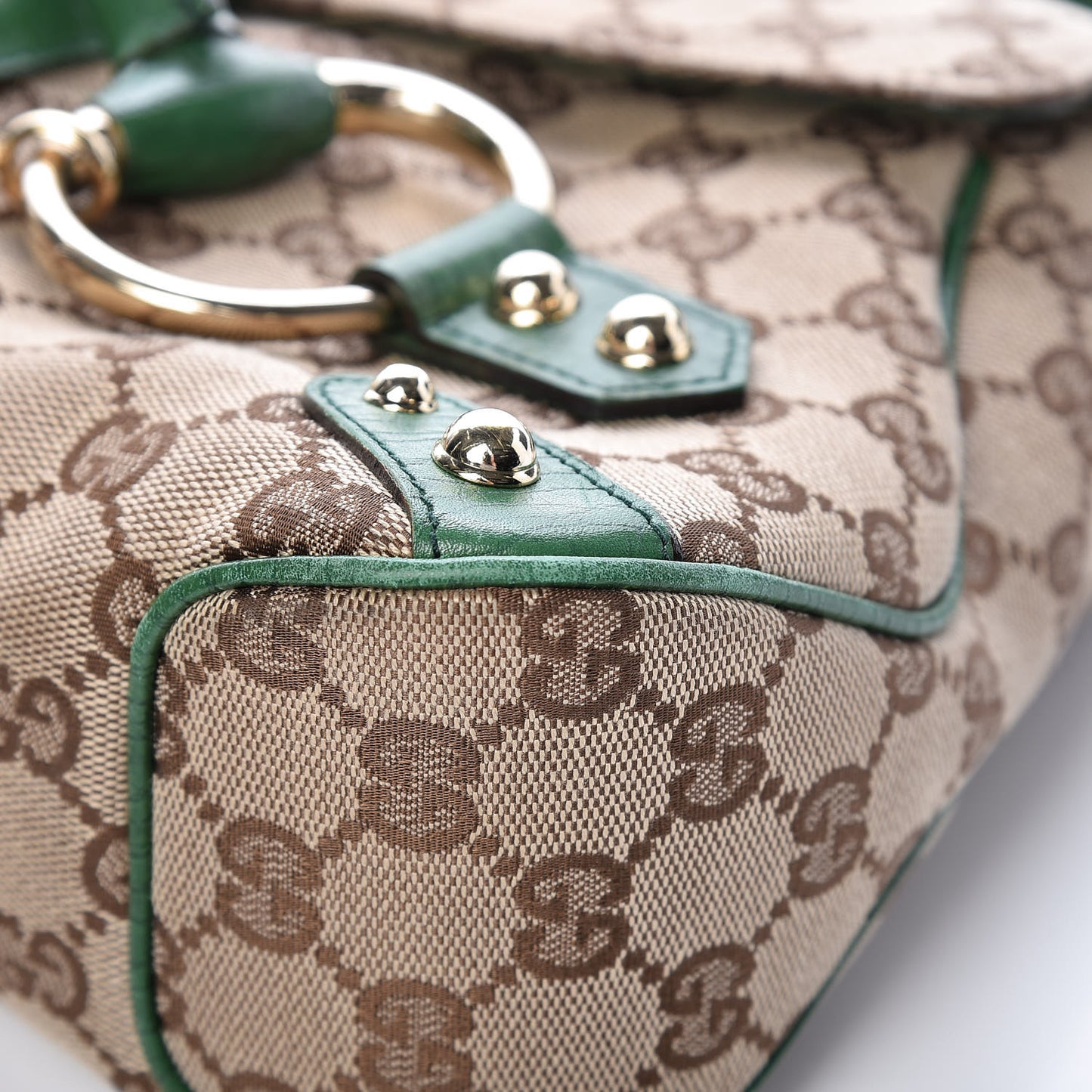 Monogram Horsebit Web Flap Bag Green
