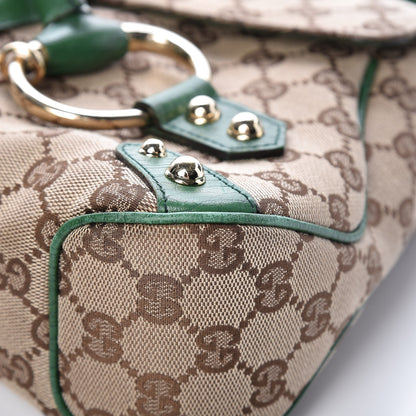 Gucci Monogram Horsebit Web Flap Bag Green 9 of 21